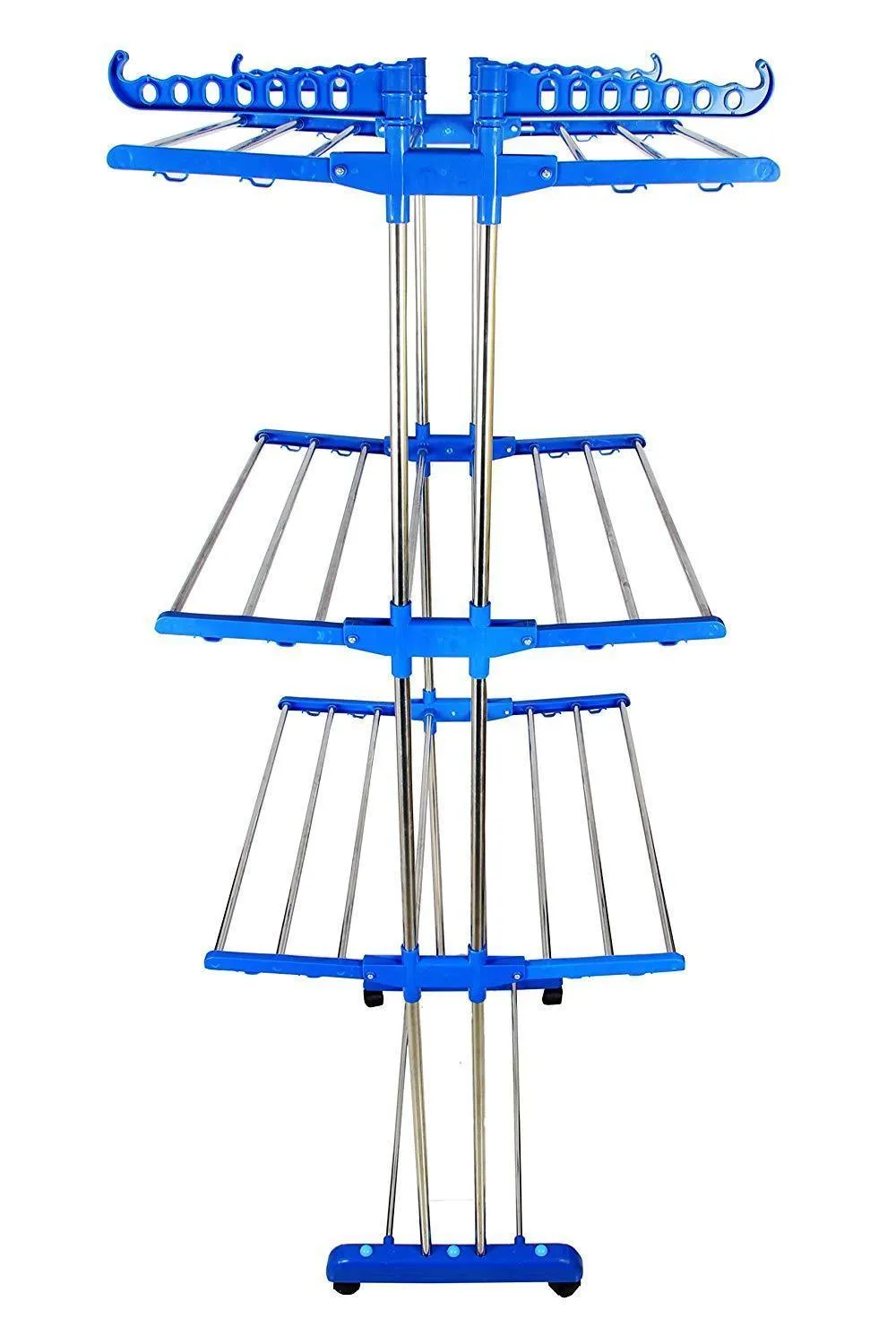 0733 Stainless Steel Double Pole 3 Layer Cloth Drying Stand