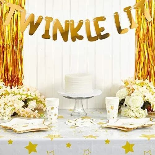 3 Pack Twinkle Twinkle Little Star Tablecloths for Baby Shower Decorations (54 x 108 in)