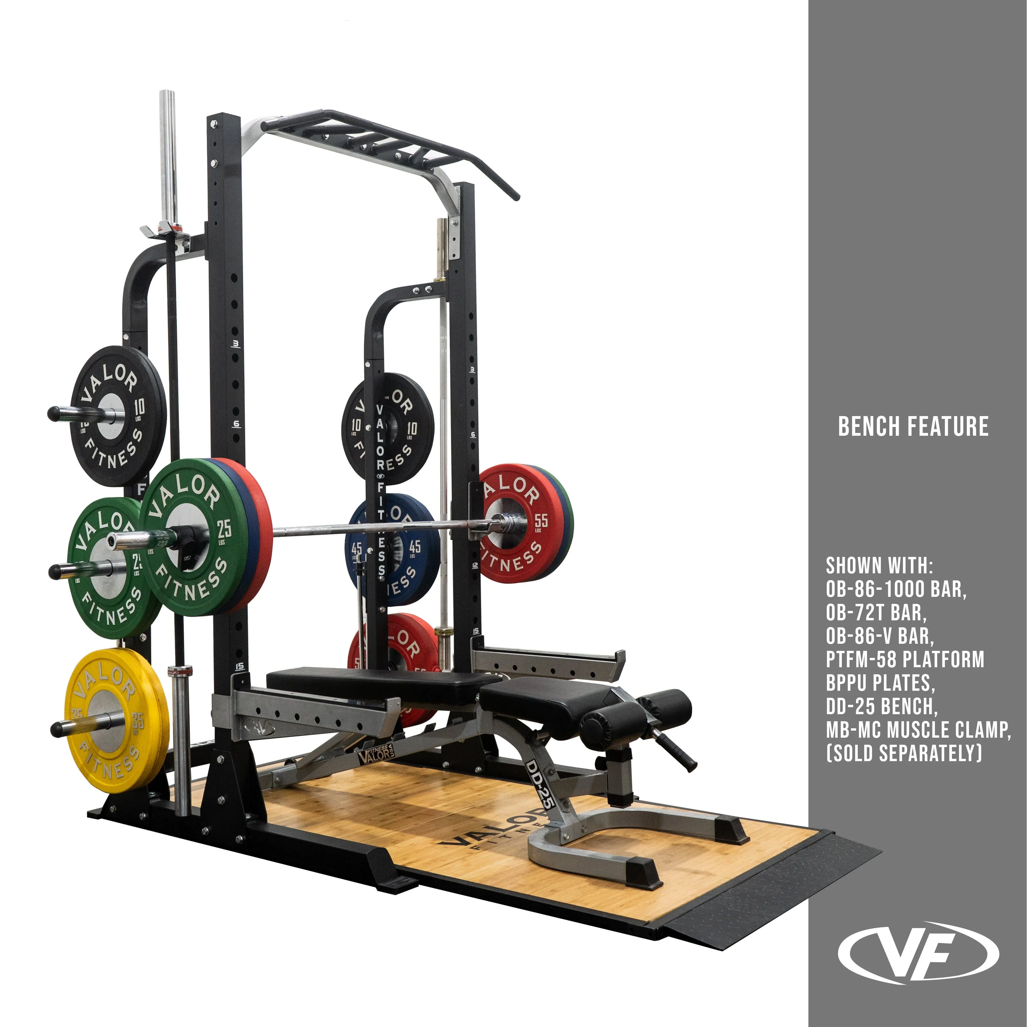 3x3 Half Rack w/ Multi Grip Pullup Bar and Plate Storage