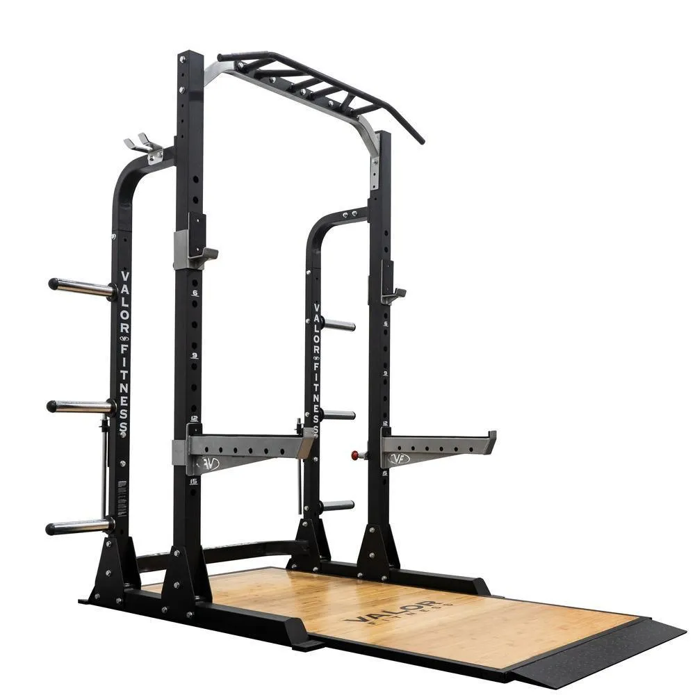 3x3 Half Rack w/ Multi Grip Pullup Bar and Plate Storage