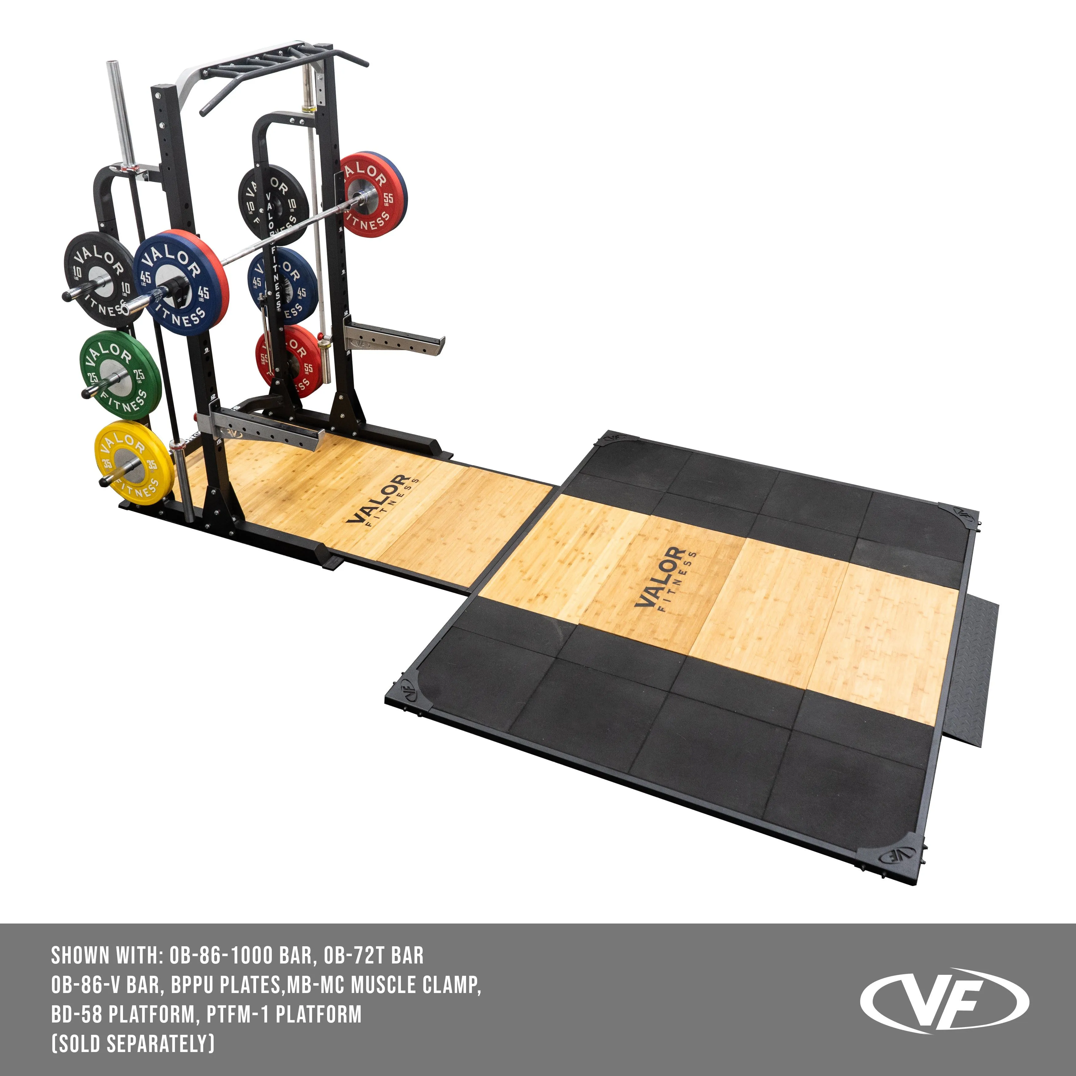 3x3 Half Rack w/ Multi Grip Pullup Bar and Plate Storage