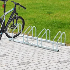 4-Bike Floor Bike Stand-Silver