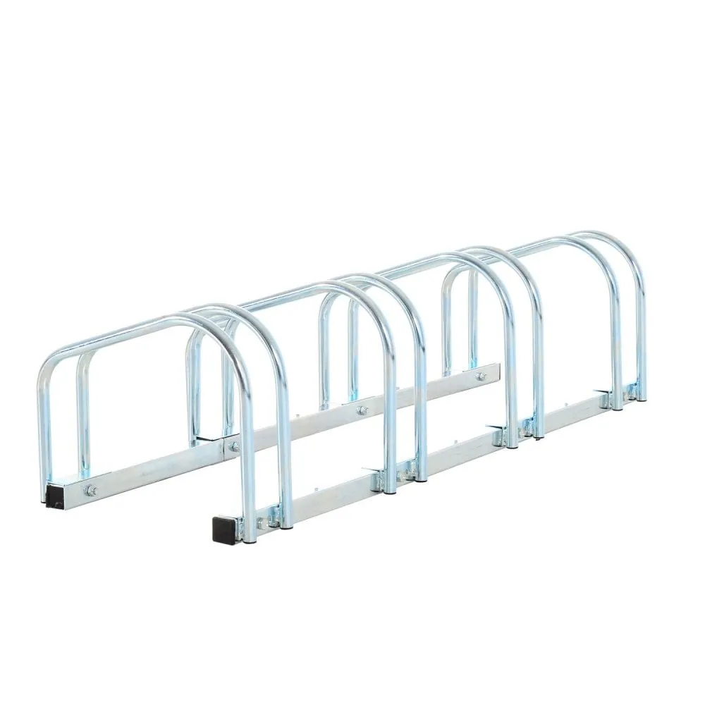 4-Bike Floor Bike Stand-Silver