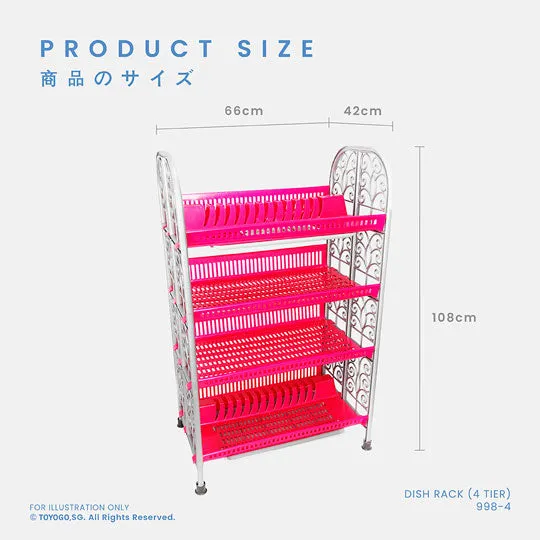 4 TIER HAZER KITCHEN RACK W/DRAINER (998-4)