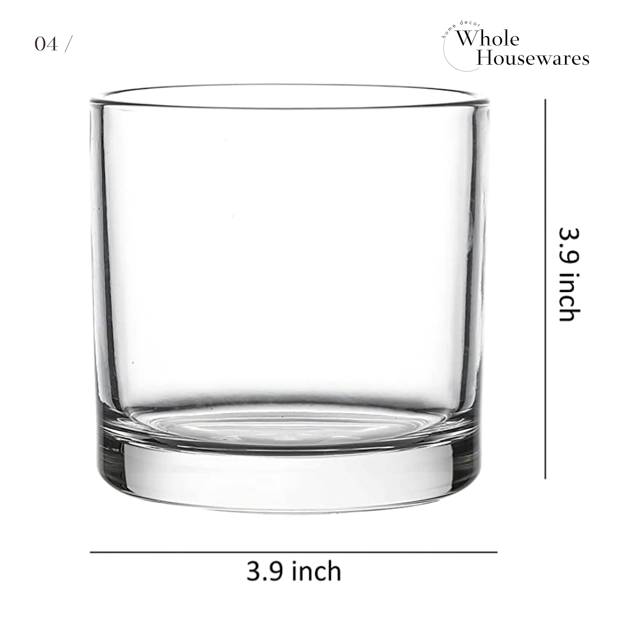 4"X4" Glass Cylinder Vase,Candles Holders ,Decorative Centerpiece for Wedding and Home