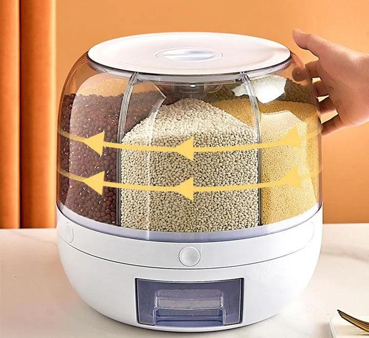 6-Grid Rotating Food Dispenser