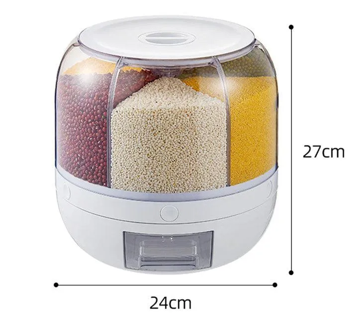 6-Grid Rotating Food Dispenser