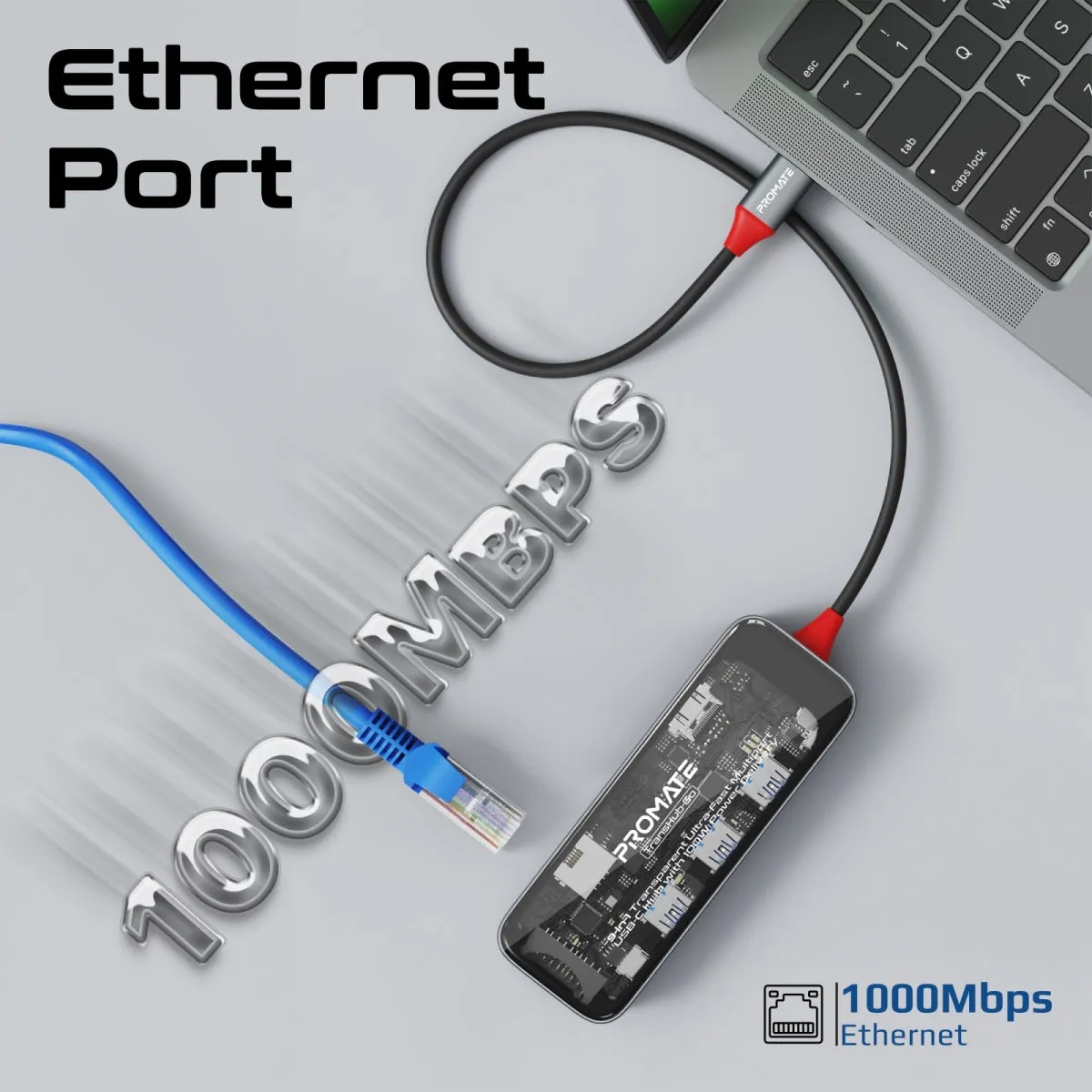 9-in 1 Transparent Ultra-Fast Multiport USB-C Hub with 100W Power Delivery