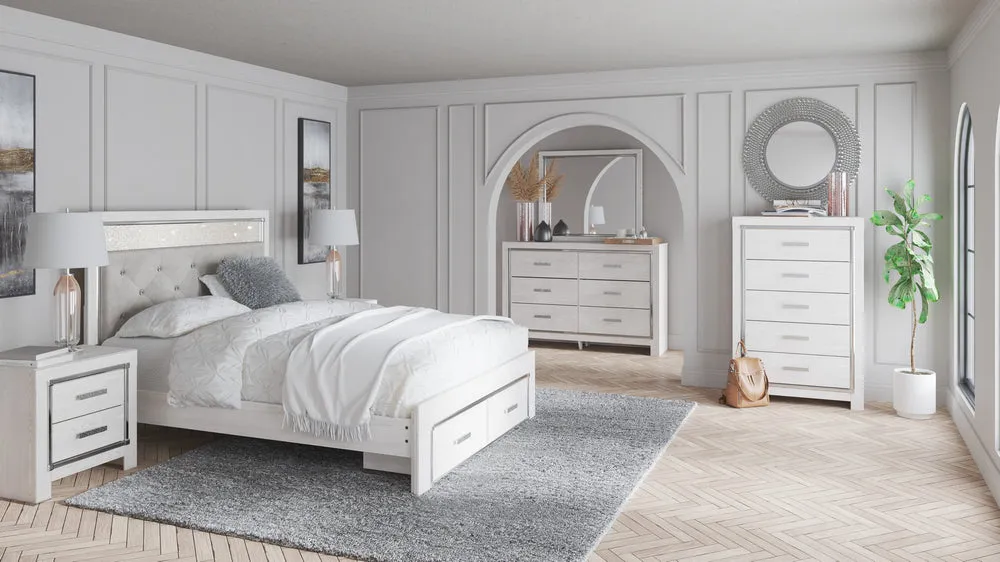 Altyra Gray/White Queen Storage Bed