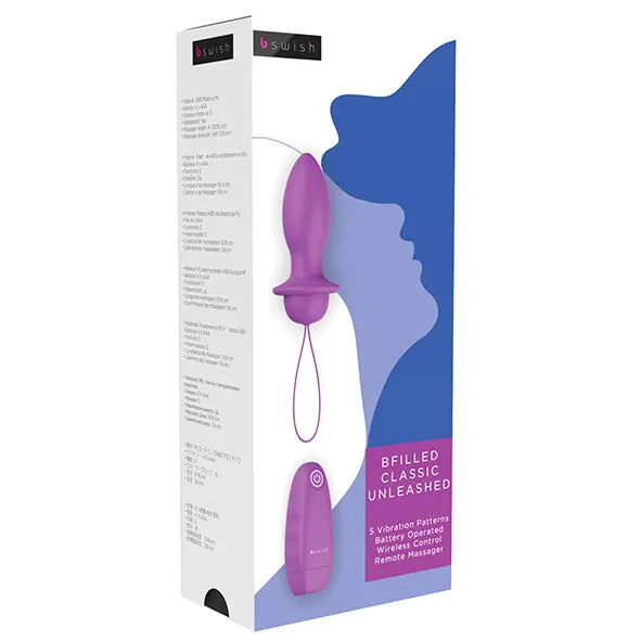 B Swish Bfilled Classic Vibrating Butt Plug Orchid