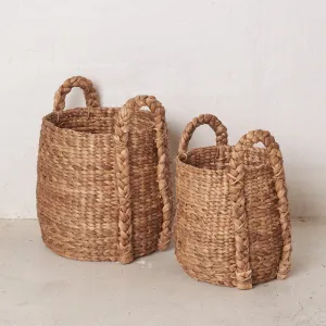 Bayyan Waterhyacinth with Outside Handles Basket