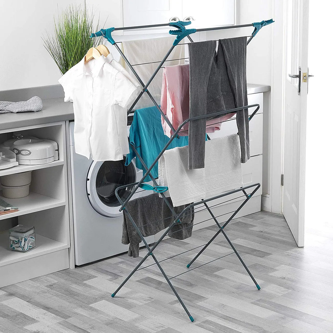 Beldray 3 Tier Elegant Clothes Horse Laundry Airer - Blue | LA050397XEU7