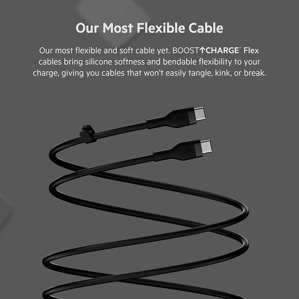 Belkin Usb-C To Usb-C 2.0, Silicone, 1M, Black