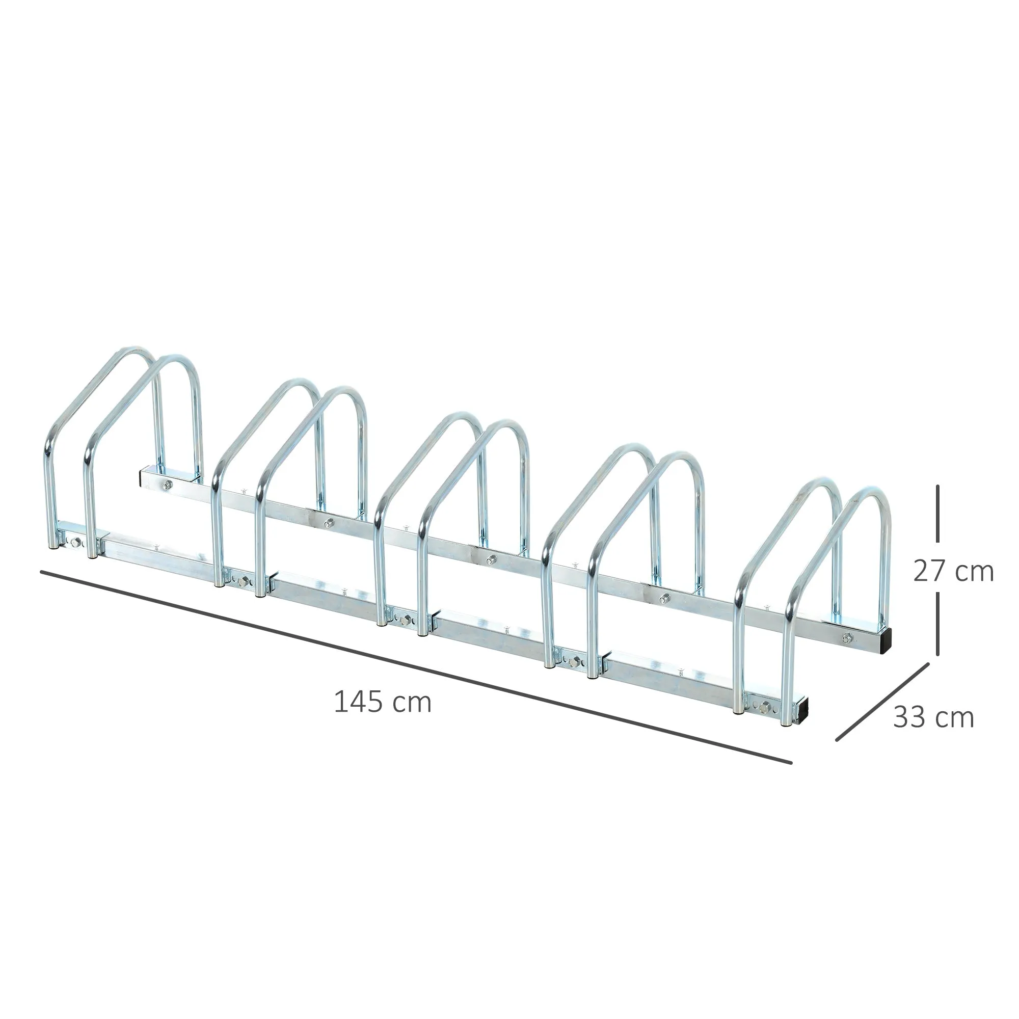 Bike Stand Parking Rack Floor or Wall Mount Bicycle Cycle Storage Locking Stand (5 Racks, Silver)