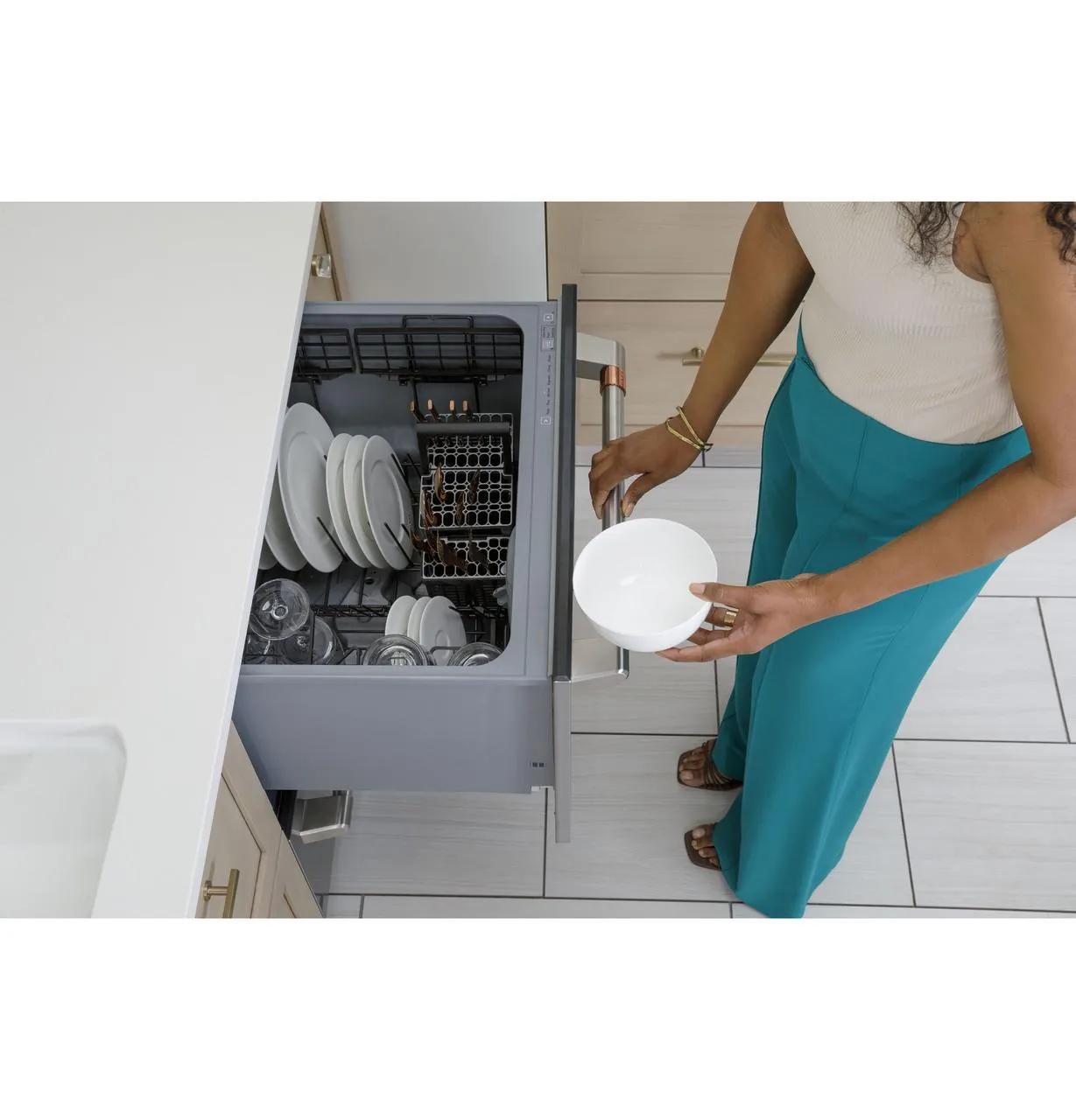 Cafe CDD420P4TW2 Caf(eback)™ Dishwasher Double Drawer