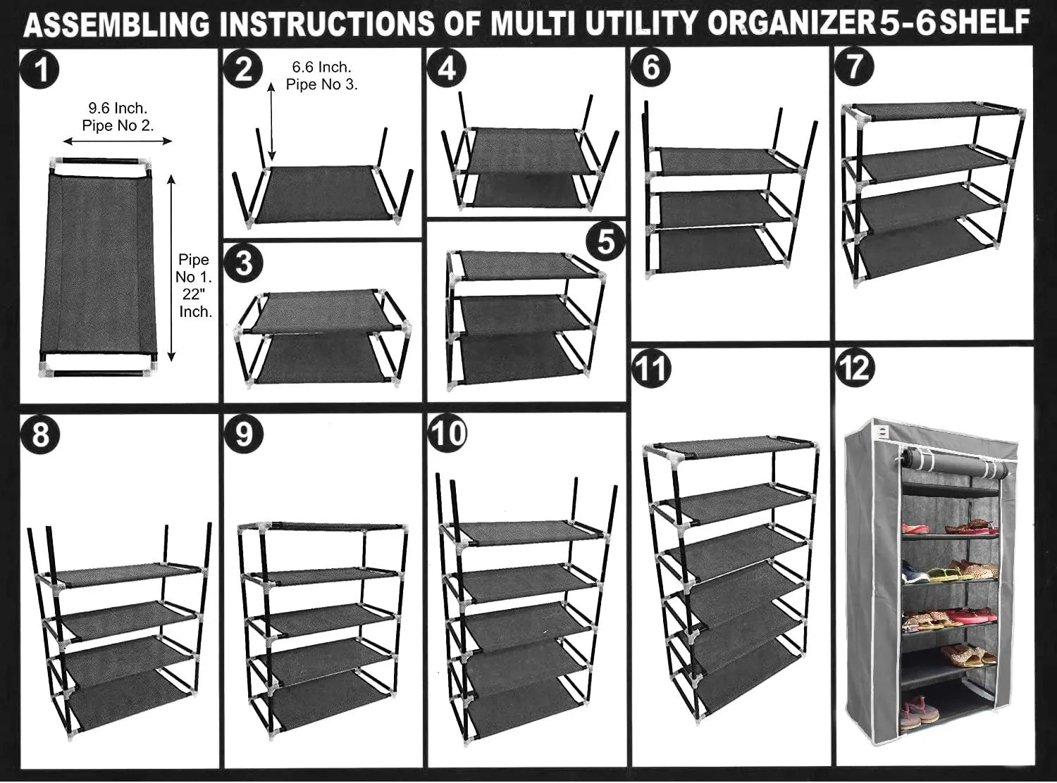 CMerchants Multipurpose Home Utility Portable Space Saving 6 Layer Shoe Rack Organizer Stand Maroon