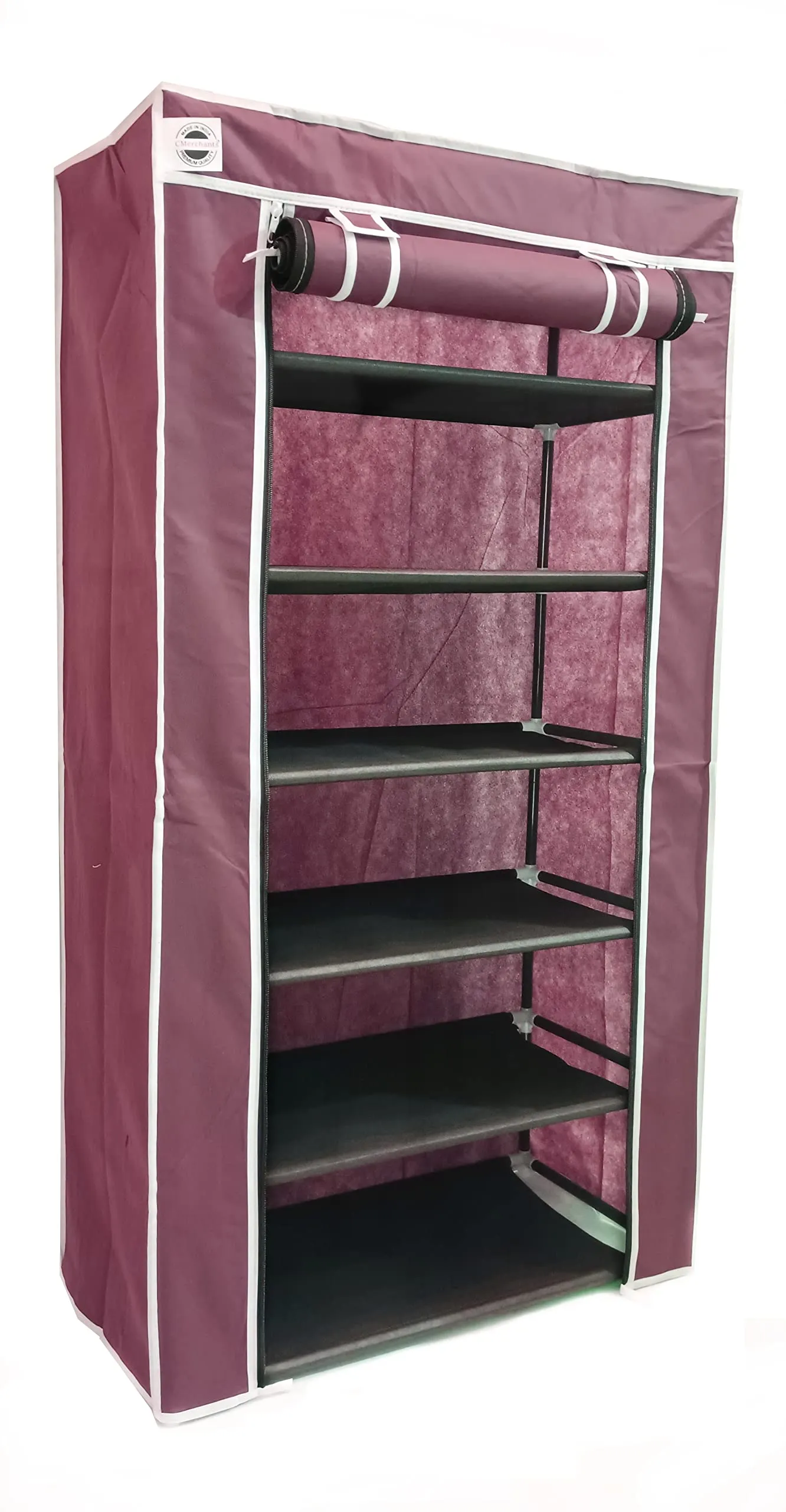 CMerchants Multipurpose Home Utility Portable Space Saving 6 Layer Shoe Rack Organizer Stand Maroon