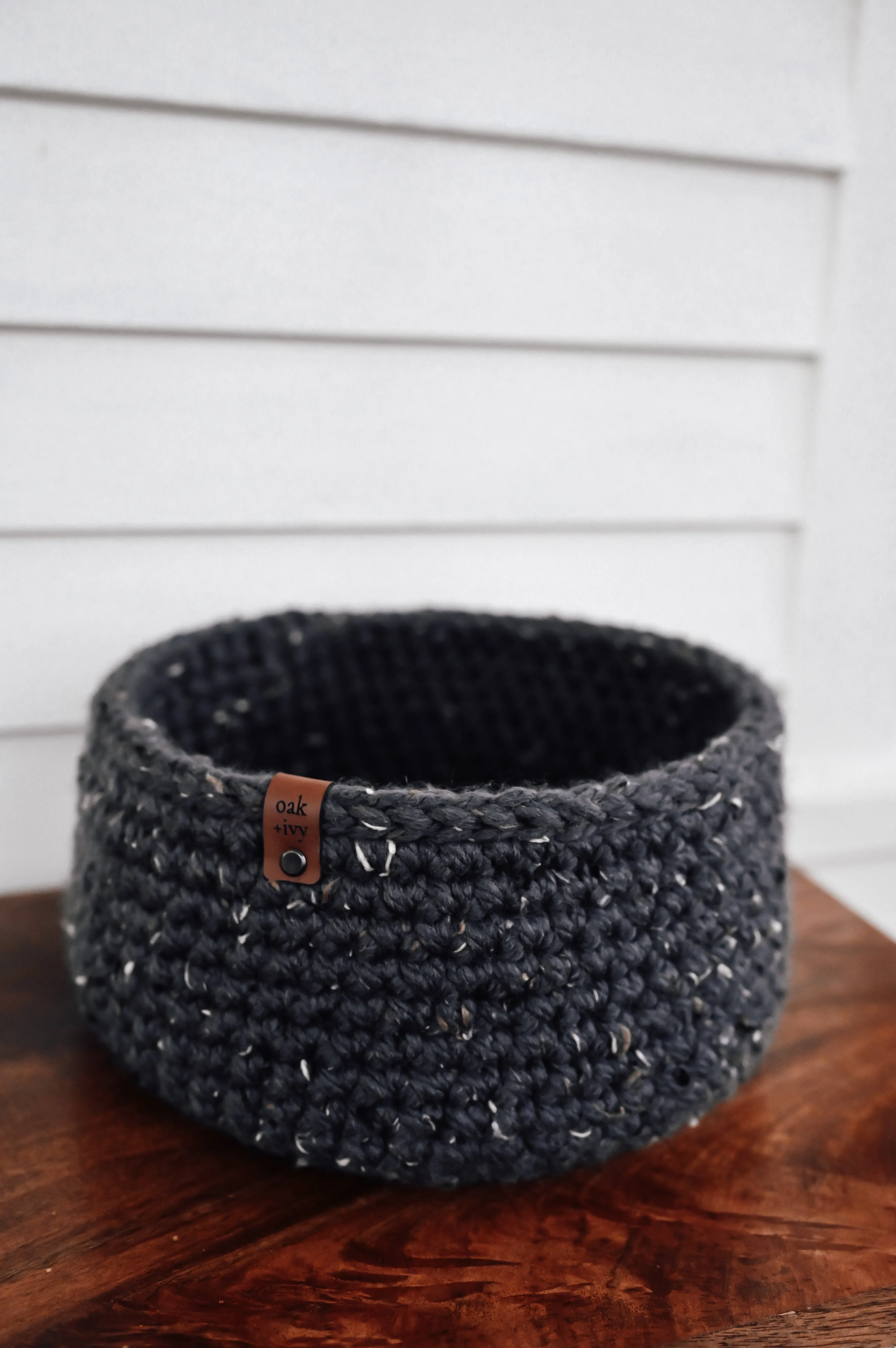 Crocheted Cabin Baskets - Graphite