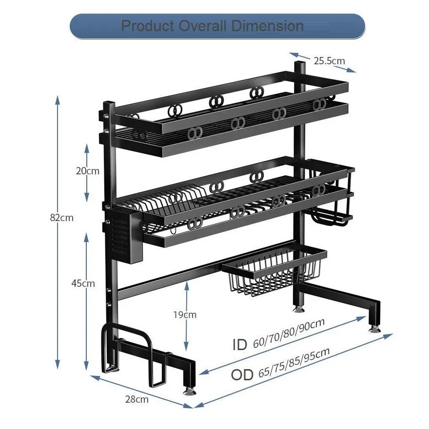 Dish Drying Rack Holder Drain caddy Kitchen Drainer Storage Over Sink Organiser