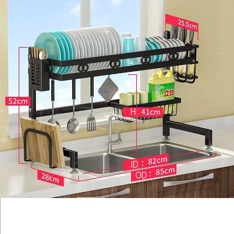 Dish Drying Rack Holder Drain caddy Kitchen Drainer Storage Over Sink Organiser