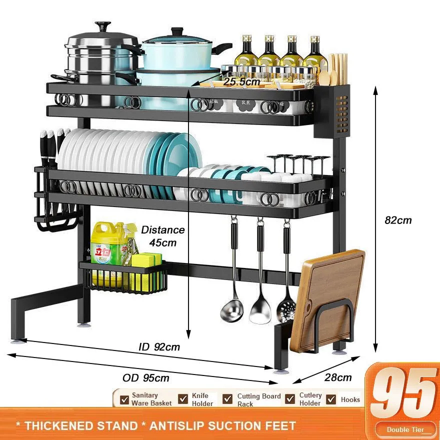 Dish Drying Rack Holder Drain caddy Kitchen Drainer Storage Over Sink Organiser