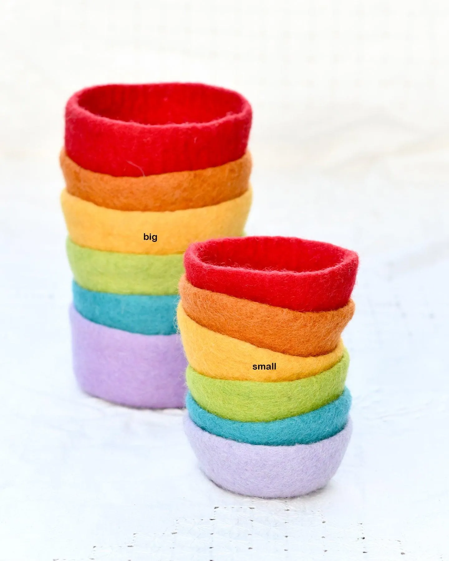 Felt Small Colourful Bowls - Set of 6