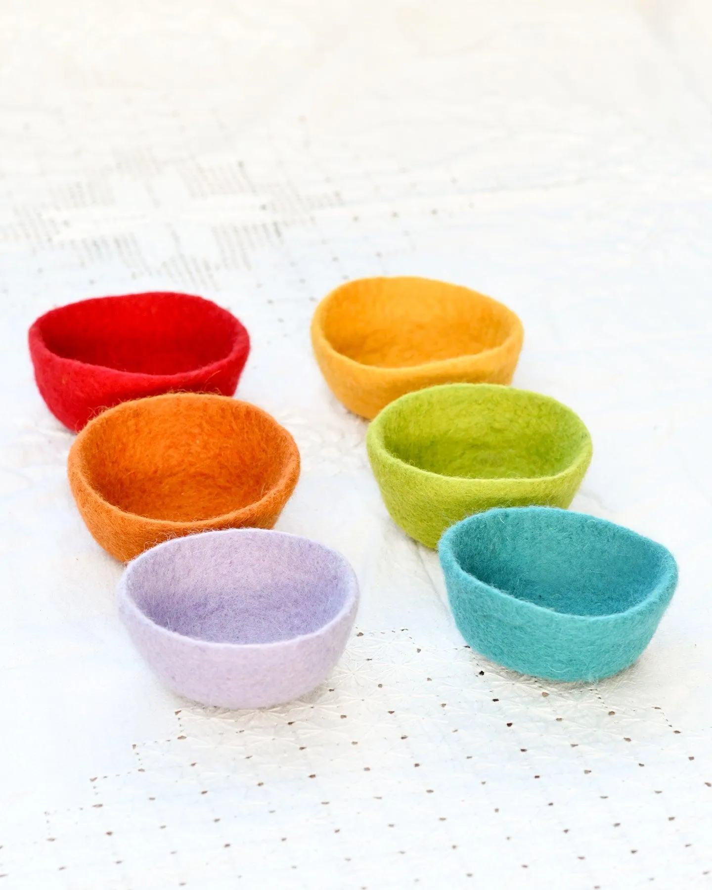 Felt Small Colourful Bowls - Set of 6