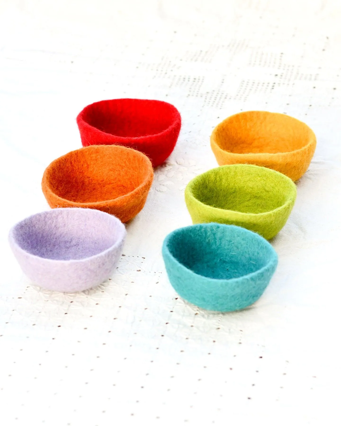 Felt Small Colourful Bowls - Set of 6