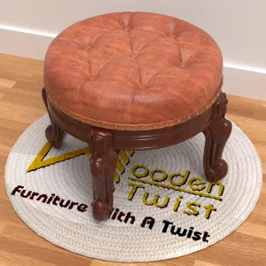 Foot Stool Round Ottoman Mid Century Foot Rest Cushion for Living Room