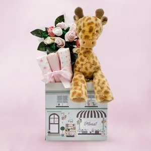 Georgie Giraffe Welcome Hamper, Pink