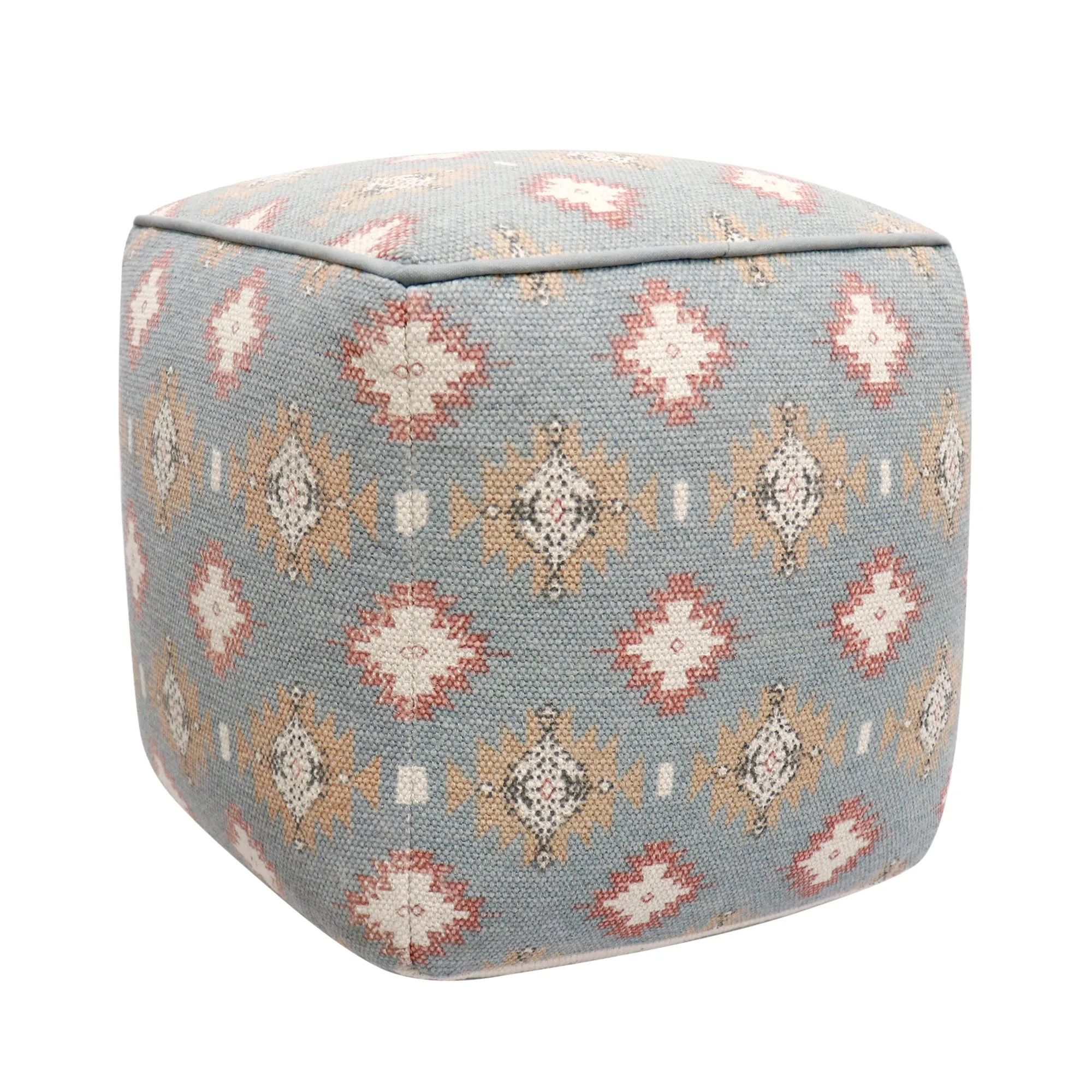 Grandcanyon Cotton Grey & Multi Pouf