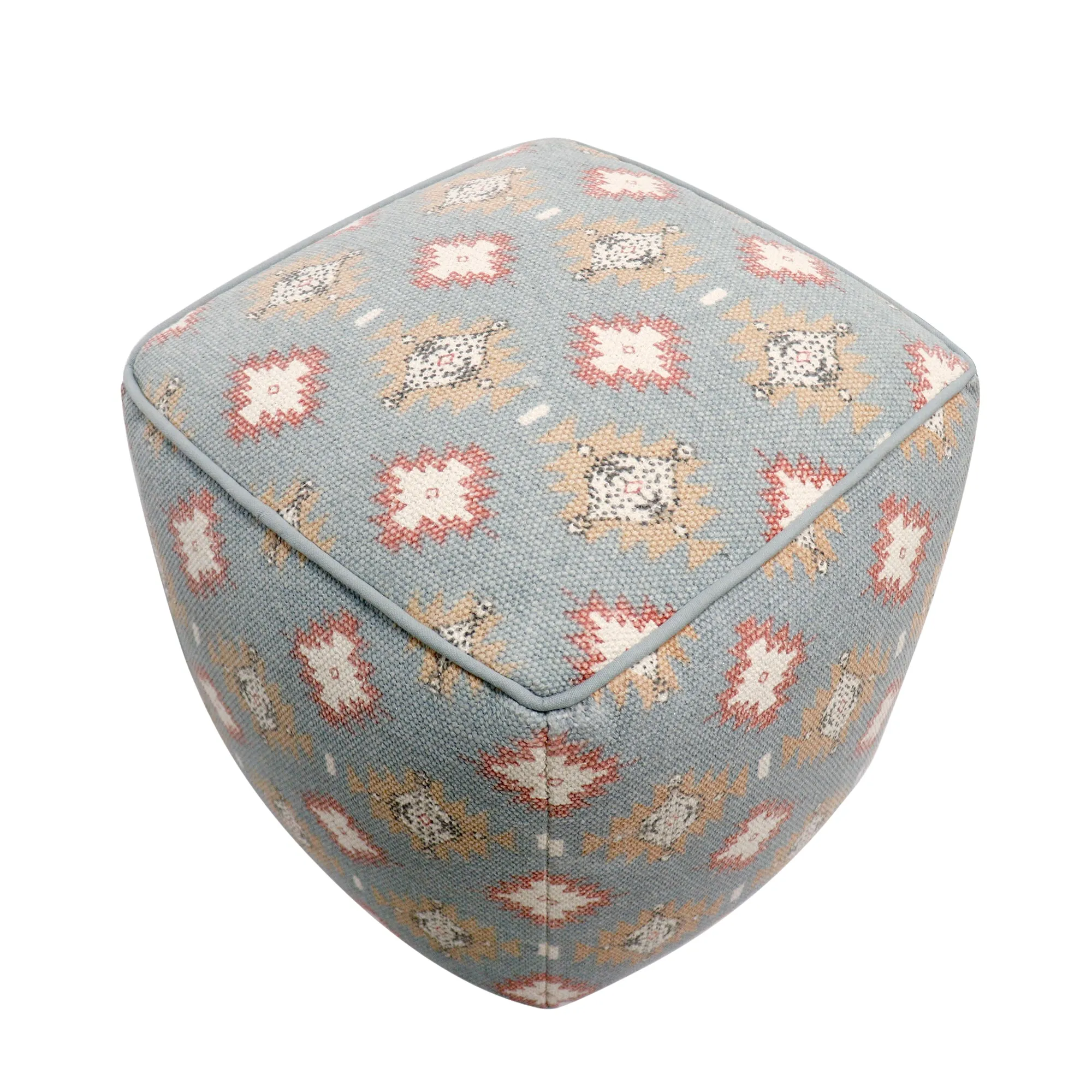 Grandcanyon Cotton Grey & Multi Pouf