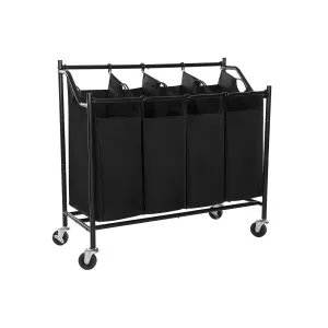 Heavy-Duty 4-Bag Rolling Laundry Sorter