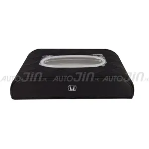 Honda Logo 7D PU Leather Tissue Box - Black