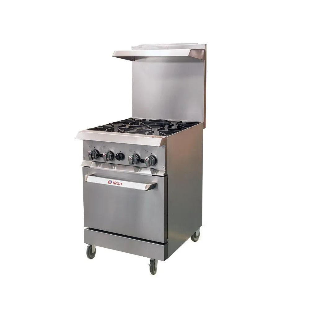 IKON IR-4-24 Gas 4 Burner 24" Range with Standard Oven - 120K BTU