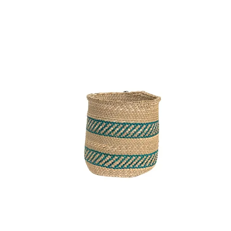 Iringa Basket in Turquoise Stripe