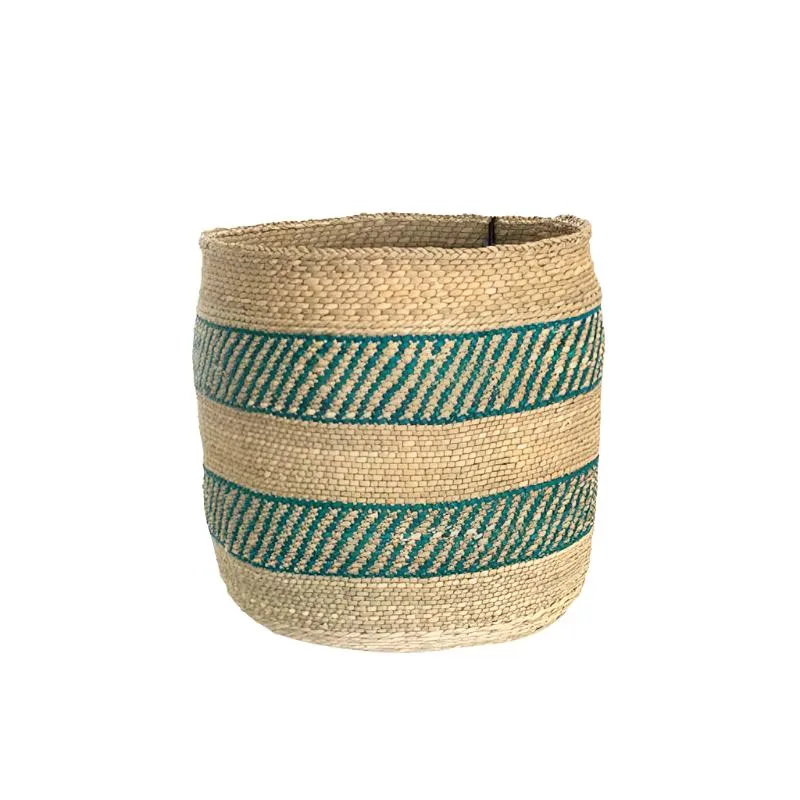 Iringa Basket in Turquoise Stripe