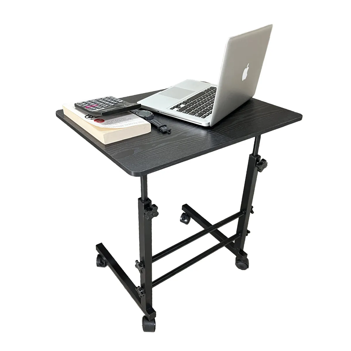 Kawachi Portable Height Adjustable Bedside Patient Tray Overbed Laptop Study Table KW11-Black