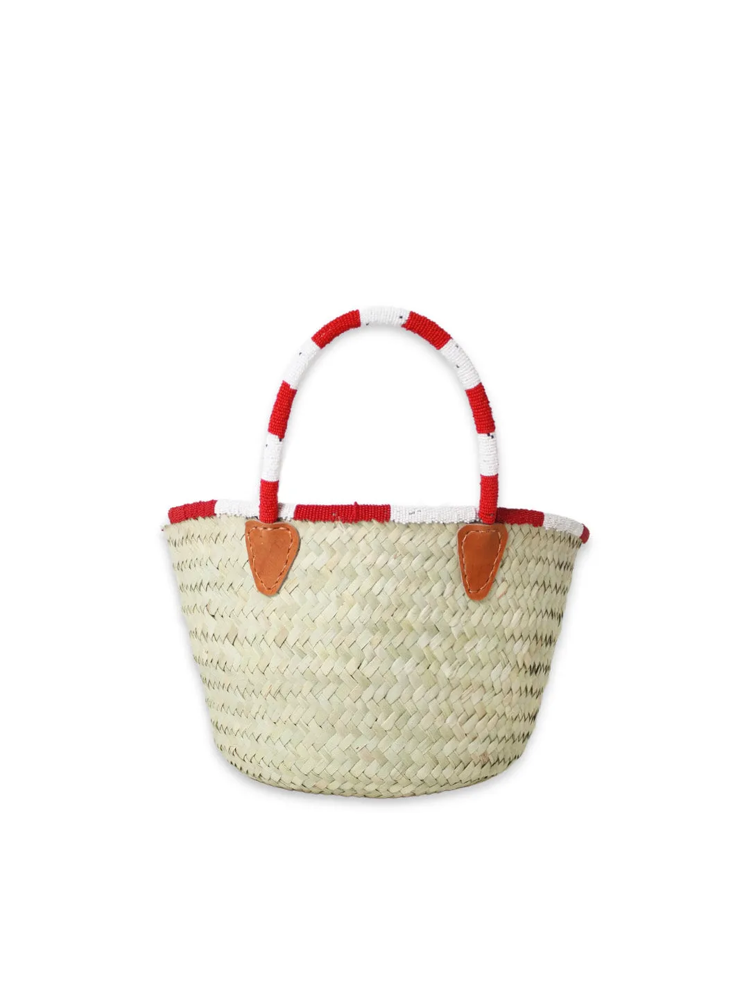 Kenyan beaded straw basket