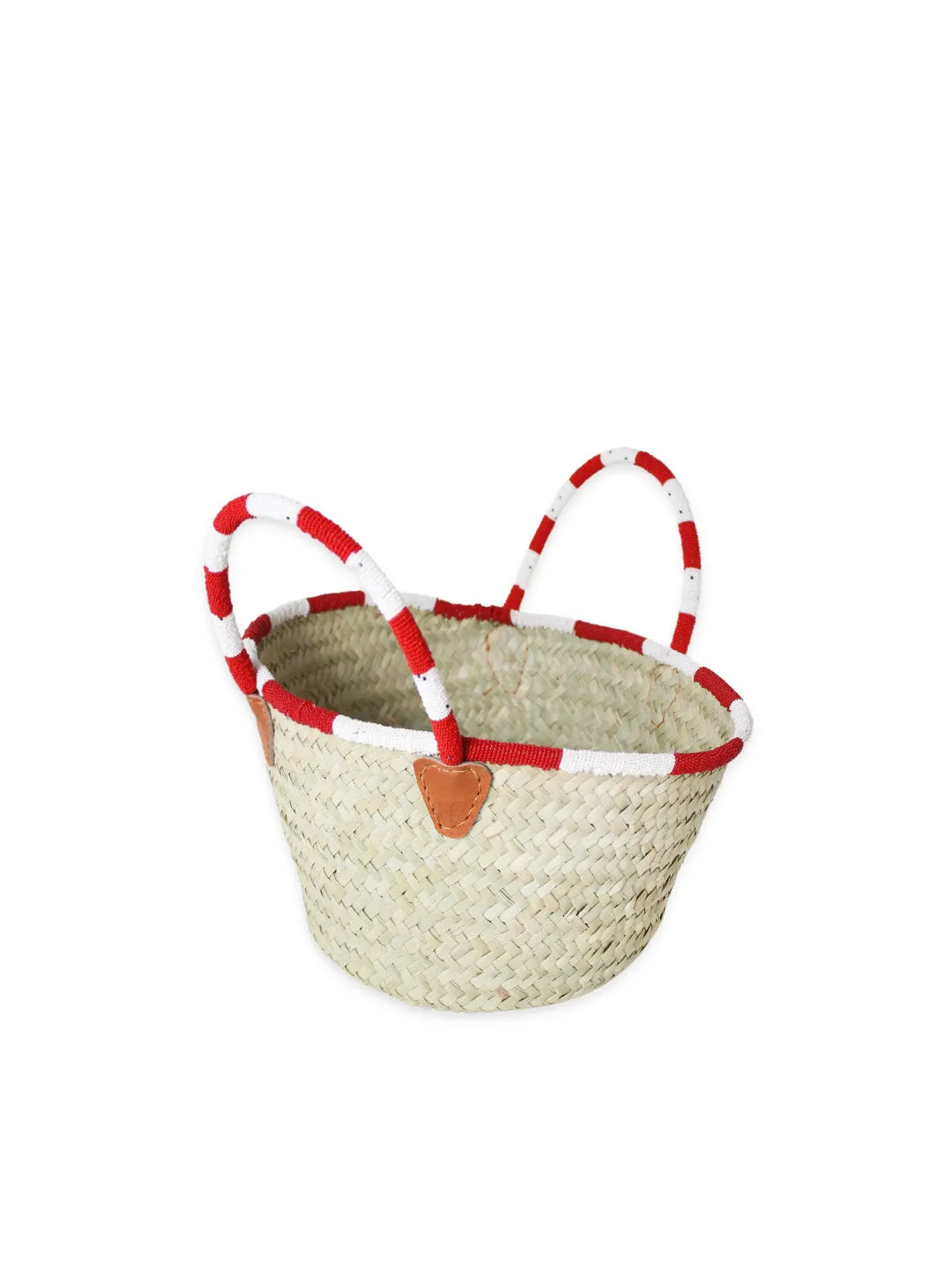 Kenyan beaded straw basket