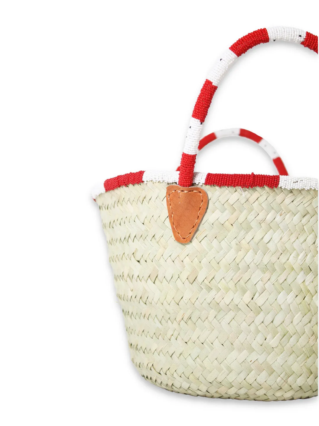 Kenyan beaded straw basket