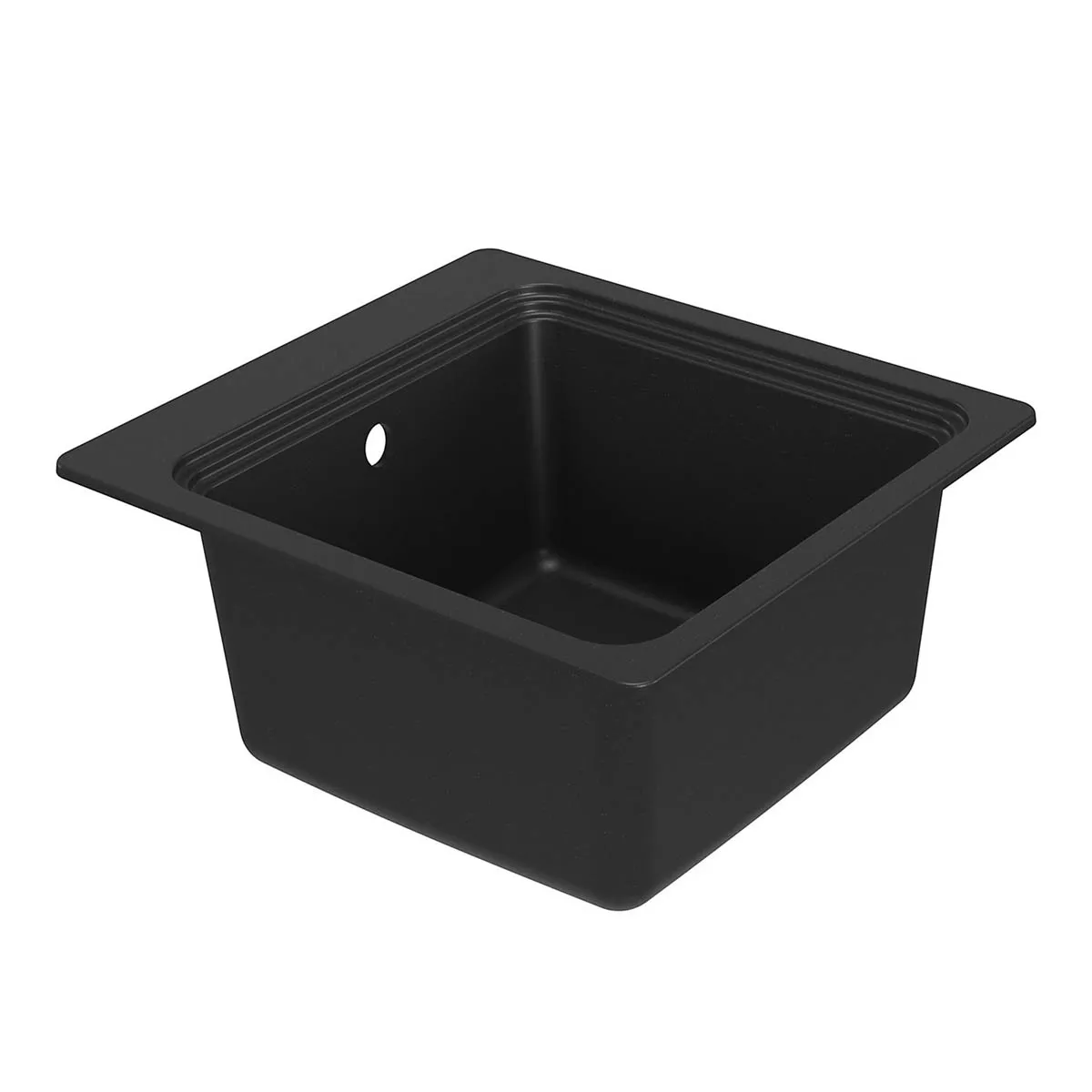 Kitchen Sink Black 1 Bowl Compact Square With Drying Rack Chopping Board