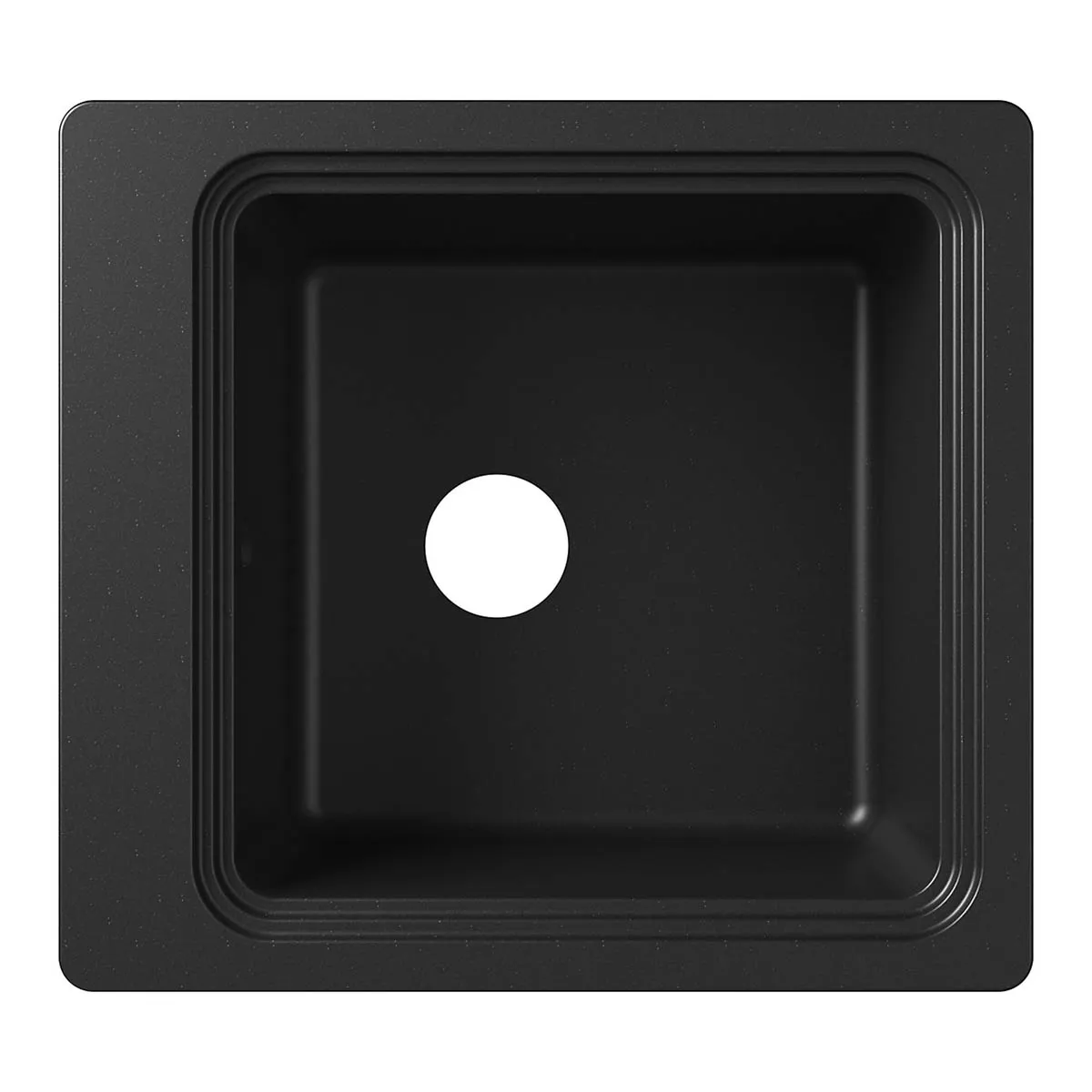 Kitchen Sink Black 1 Bowl Compact Square With Drying Rack Chopping Board