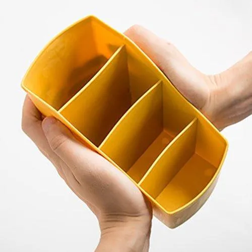 Korean desktop four grid PP storage box trapezoidal storage box multifunctional storage box