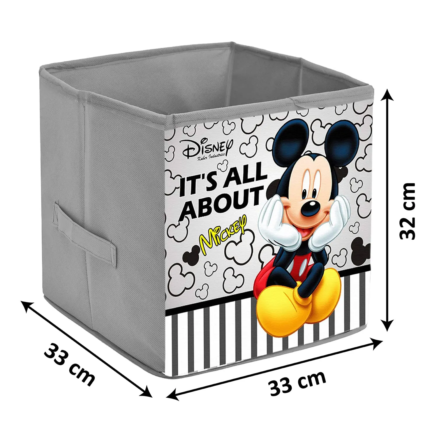 Kuber Industries Disney Mickey Printed Multipurposes Storage Box/Organizer With Handles (Grey) -HS43KUBMART26271