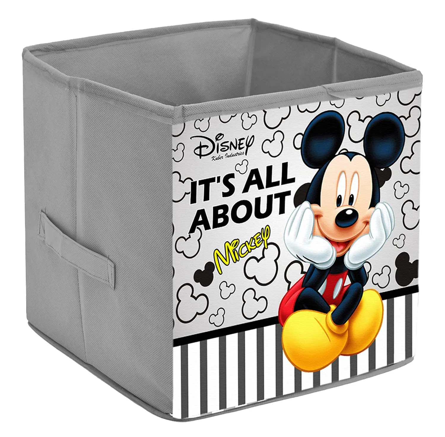 Kuber Industries Disney Mickey Printed Multipurposes Storage Box/Organizer With Handles (Grey) -HS43KUBMART26271