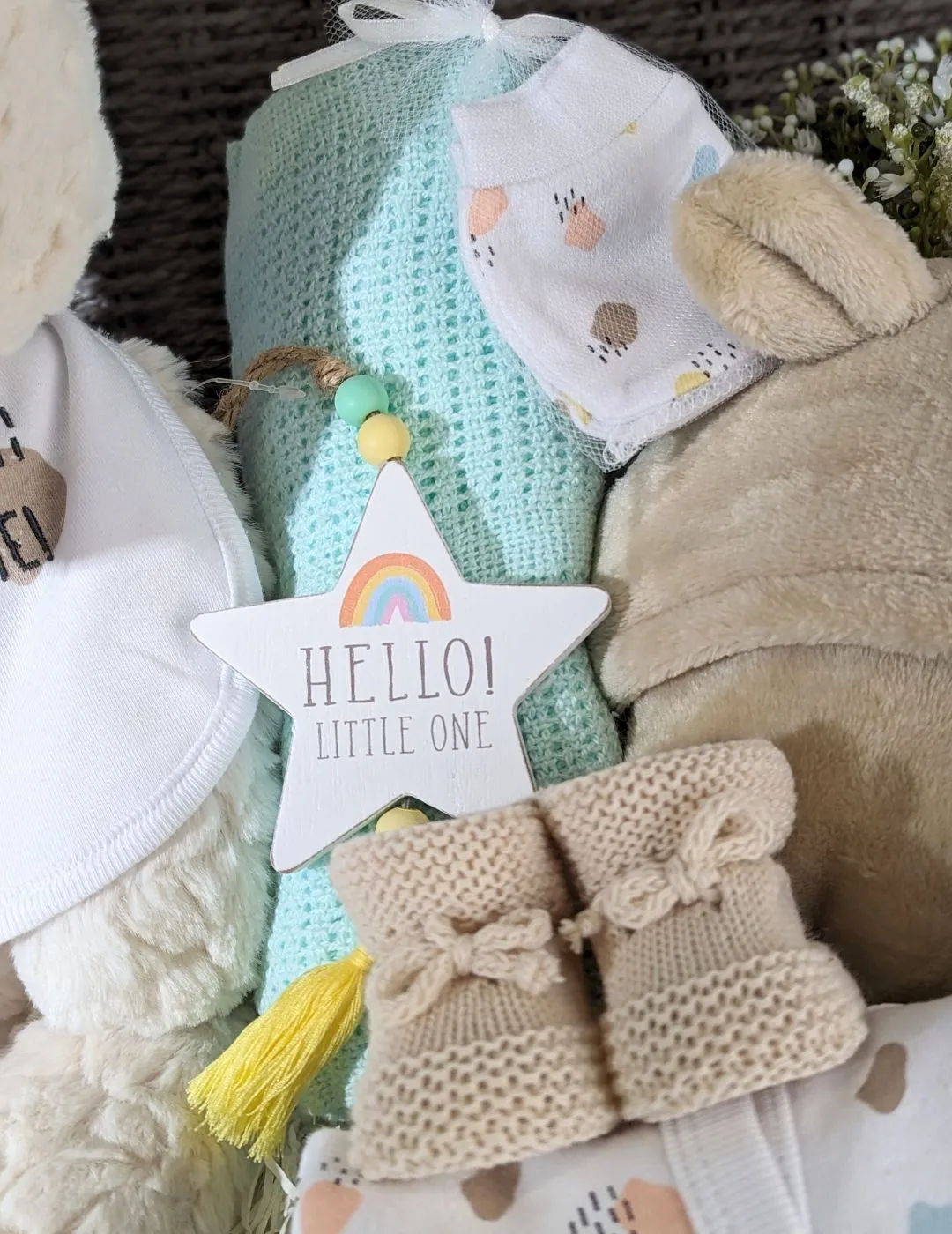 Large Teddy Bear Baby Gifts Hamper - Hello Little One