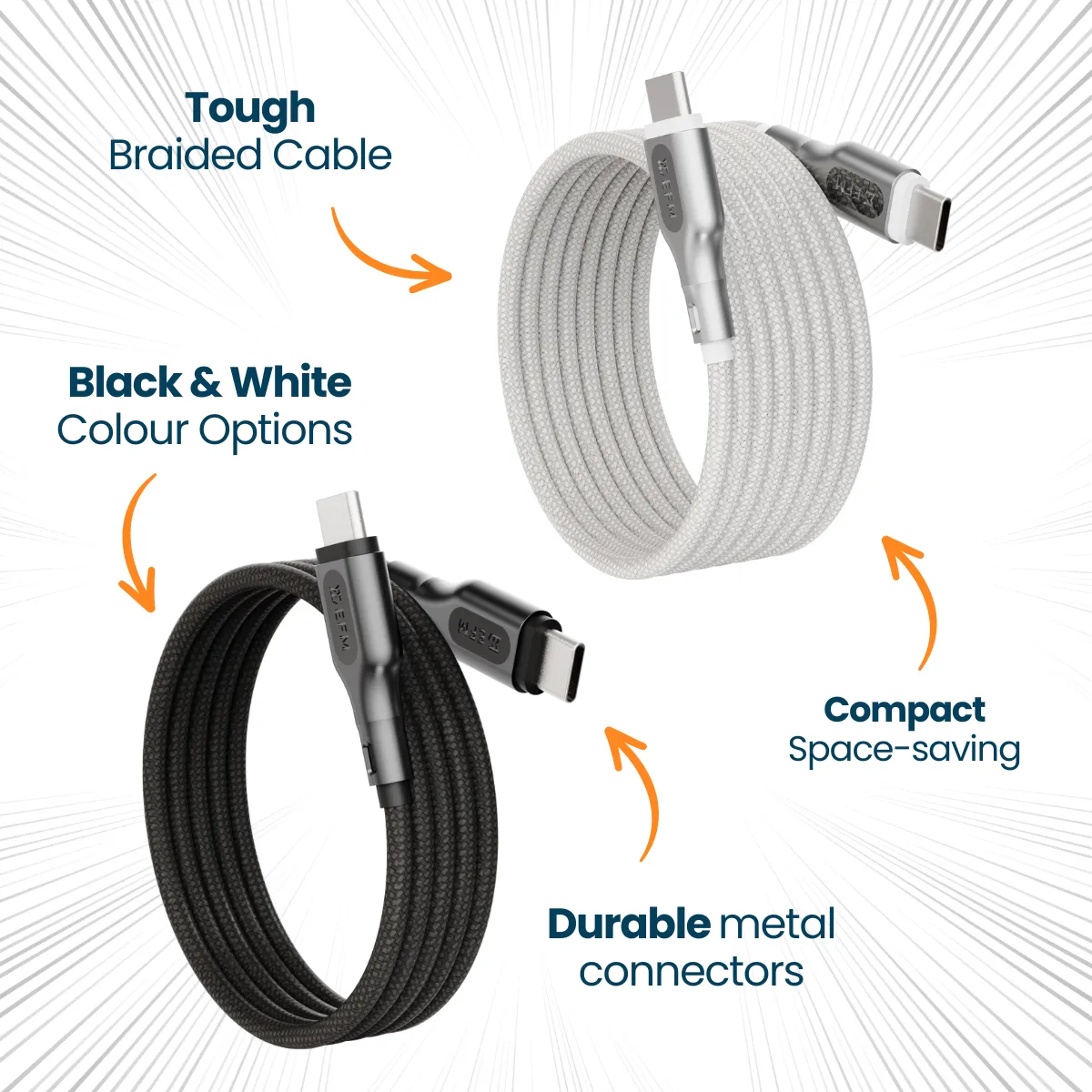 Mag-Coil USB-C 2M Cable - With Magnetic Coiling