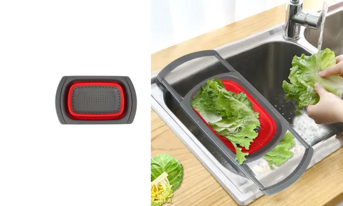 Multi-Functional Foldable Vegetable Washing Basket & Drain Basin