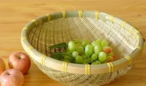 Natural Bamboo Baskets, Kitchen Storage Baskets, Farmhouse Storage Basket, Hand Woven Storage Baskets, Snacks Basket, Set of 3